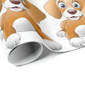 Puppy over marmeren steen cadeaupapier (Rol Hoek)