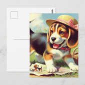 Puppy Painting Cute Beagle Briefkaart (Voorkant / Achterkant)