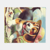 Puppy Painting Cute Beagle Fleece Deken (Voorkant (Horizontaal))