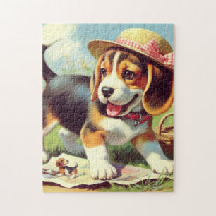 Puppy Painting Cute Beagle Legpuzzel