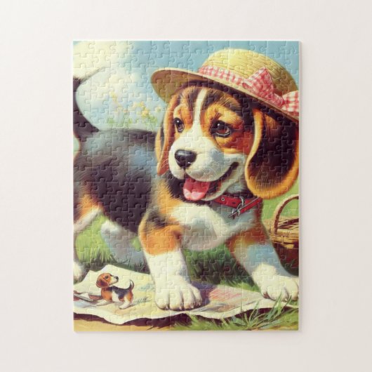 Puppy Painting Cute Beagle Legpuzzel (Verticaal)