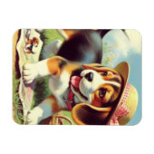 Puppy Painting Cute Beagle Magneet (Horizontaal)