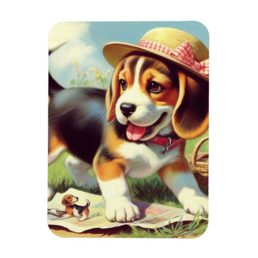 Puppy Painting Cute Beagle Magneet (Verticaal)