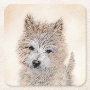 Puppy Painting van airn Terrier - Originele Dog Ar Kartonnen Onderzetters