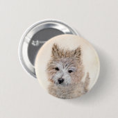 Puppy Painting van airn Terrier - Originele Dog Ar Ronde Button 5,7 Cm (Voorkant /achterkant)