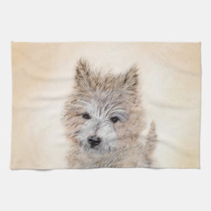 Puppy Painting van airn Terrier - Originele Dog Ar Theedoek