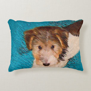 Puppy Painting van Wire Fox Terrier - Originele Do Accent Kussen