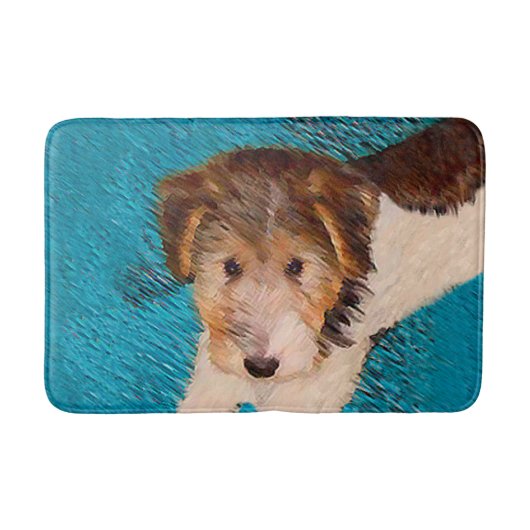 Puppy Painting van Wire Fox Terrier - Originele Do Badmat (Voorkant)