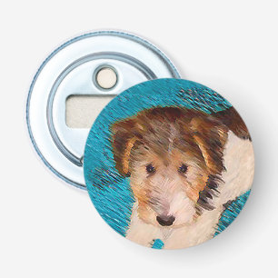Puppy Painting van Wire Fox Terrier - Originele Do Button Flesopener