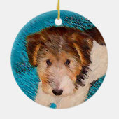 Puppy Painting van Wire Fox Terrier - Originele Do Keramisch Ornament (Achterkant)