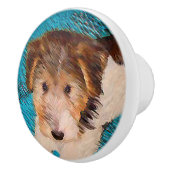 Puppy Painting van Wire Fox Terrier - Originele Do Keramische Knop (Rechts)