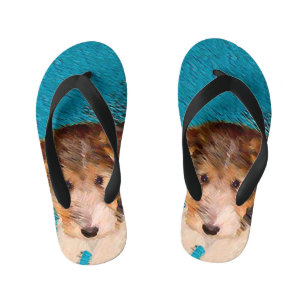 Puppy Painting van Wire Fox Terrier - Originele Do Kinder Teenslippers