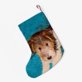 Puppy Painting van Wire Fox Terrier - Originele Do Kleine Kerstsok (Achterkant (Hangend))