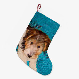 Puppy Painting van Wire Fox Terrier - Originele Do Kleine Kerstsok