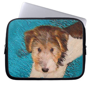 Puppy Painting van Wire Fox Terrier - Originele Do Laptop Sleeve