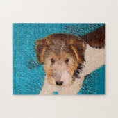 Puppy Painting van Wire Fox Terrier - Originele Do Legpuzzel (Horizontaal)