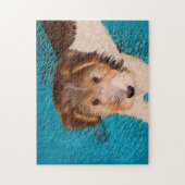 Puppy Painting van Wire Fox Terrier - Originele Do Legpuzzel (Verticaal)