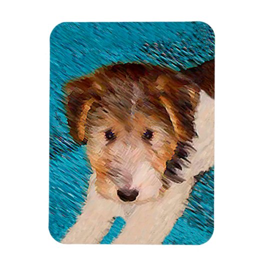 Puppy Painting van Wire Fox Terrier - Originele Do Magneet (Verticaal)