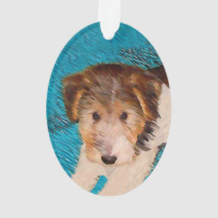 Puppy Painting van Wire Fox Terrier - Originele Do Ornament
