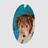 Puppy Painting van Wire Fox Terrier - Originele Do Ornament (voorkant)