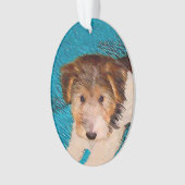 Puppy Painting van Wire Fox Terrier - Originele Do Ornament (voorkant)