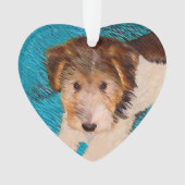 Puppy Painting van Wire Fox Terrier - Originele Do Ornament (voorkant)
