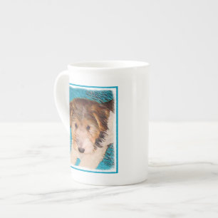 Puppy Painting van Wire Fox Terrier - Originele Do Porselein Kop