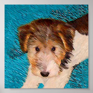 Puppy Painting van Wire Fox Terrier - Originele Do Poster