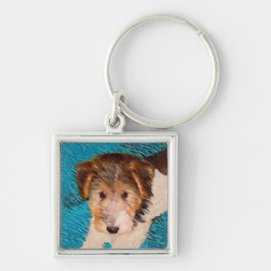Puppy Painting van Wire Fox Terrier - Originele Do Sleutelhanger