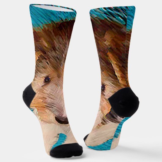 Puppy Painting van Wire Fox Terrier - Originele Do Sokken (Gebogen)