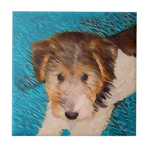 Puppy Painting van Wire Fox Terrier - Originele Do Tegeltje