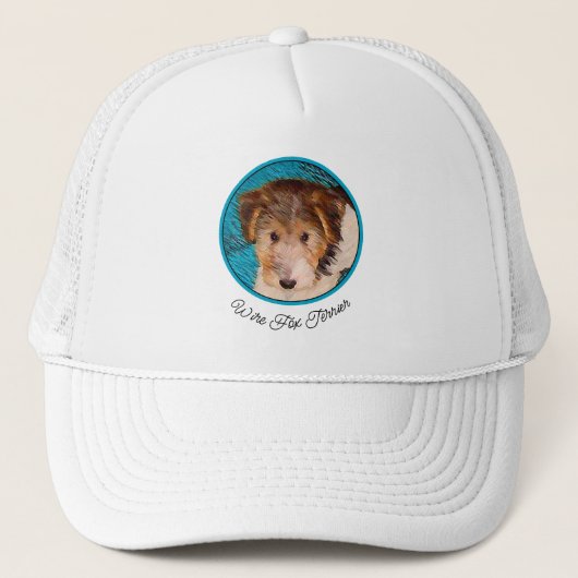 Puppy Painting van Wire Fox Terrier - Originele Do Trucker Pet (Voorkant)