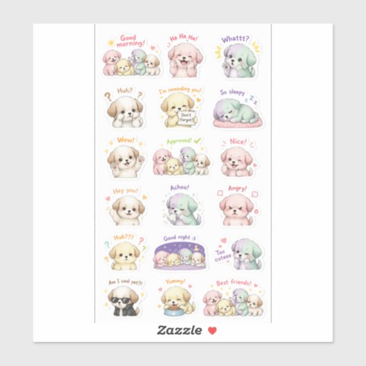 Puppy Pals – Cute Mood Sticker Pack (Vel)