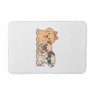 Puppy Pals � Schattig Trio Honden in Pastel Kleure Badmat