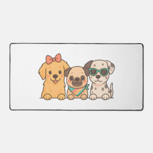 Puppy Pals � Schattig Trio Honden in Pastel Kleure Bureaumat