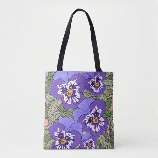 Puppy Pansies Tote Bag (Voorkant)