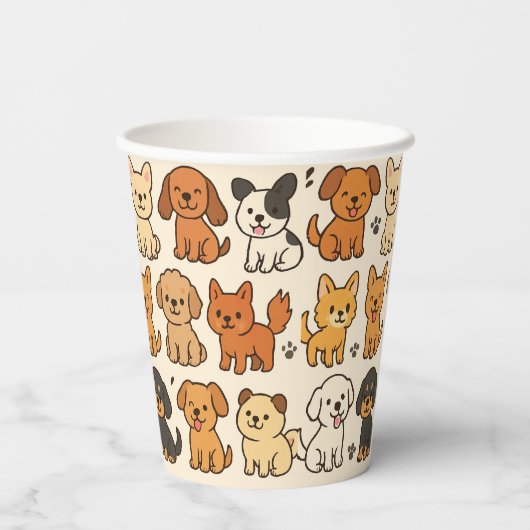 Puppy Paper Cup Papieren Bekers (Achterkant)