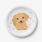 Puppy Papier Borden Dog Verjaardagsfeestje Servies Papieren Bordje (Voorkant)