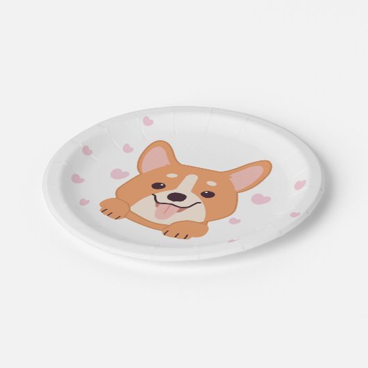 Puppy papieren Borden Lets Pawty Party servies Papieren Bordje (Gekanteld)