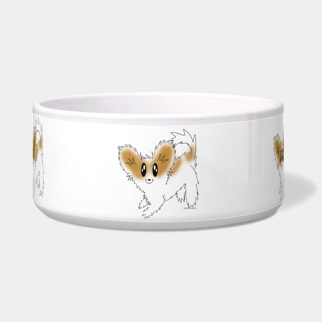 Puppy Papillon Dog Food of Water Bowl Voerbakje (Voorkant)