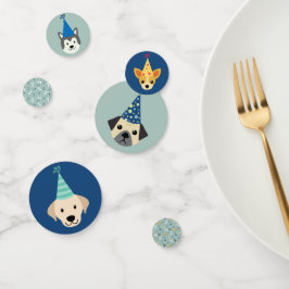 Puppy Party, blauw en groen Confetti