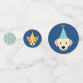 Puppy Party, blauw en groen Confetti (Achterkanten)