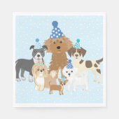 Puppy Party Blue Paper Plate for Kids Birthday  Servet (Voorkant)