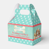 Puppy Party Dank u Gepersonaliseerde Gable Favor B Bedankdoosjes (Achterkant)