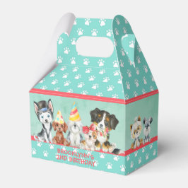 Puppy Party Dank u Gepersonaliseerde Gable Favor B Bedankdoosjes
