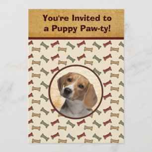 Puppy Party Dog Event Aangepaste foto Pet Kaart