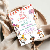 Puppy Party Dog Let's Pawty Verjaardag Kaart