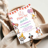 Puppy Party Dog Let's Pawty Verjaardag Kaart