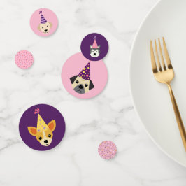 Puppy Party, Dog Party roze en Paarse Confetti