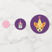 Puppy Party, Dog Party roze en Paarse Confetti (Achterkanten)